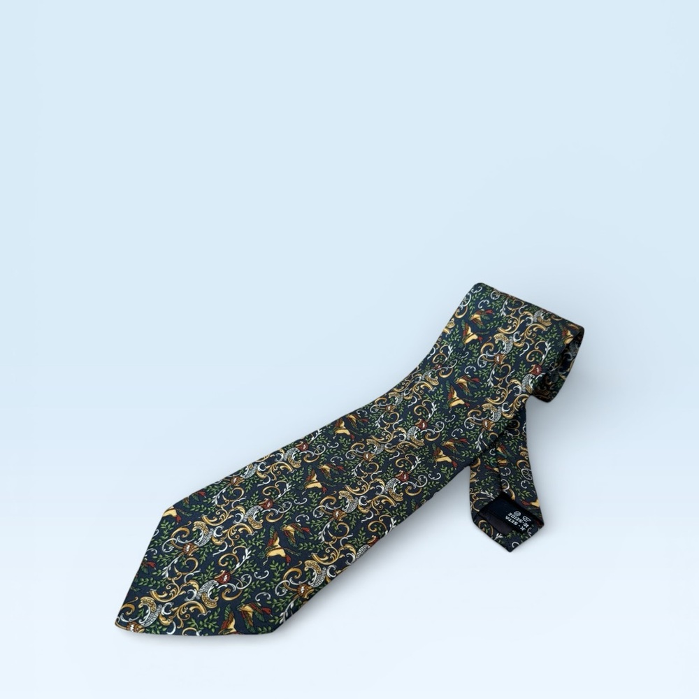 Ferragamo Silk Green Tie